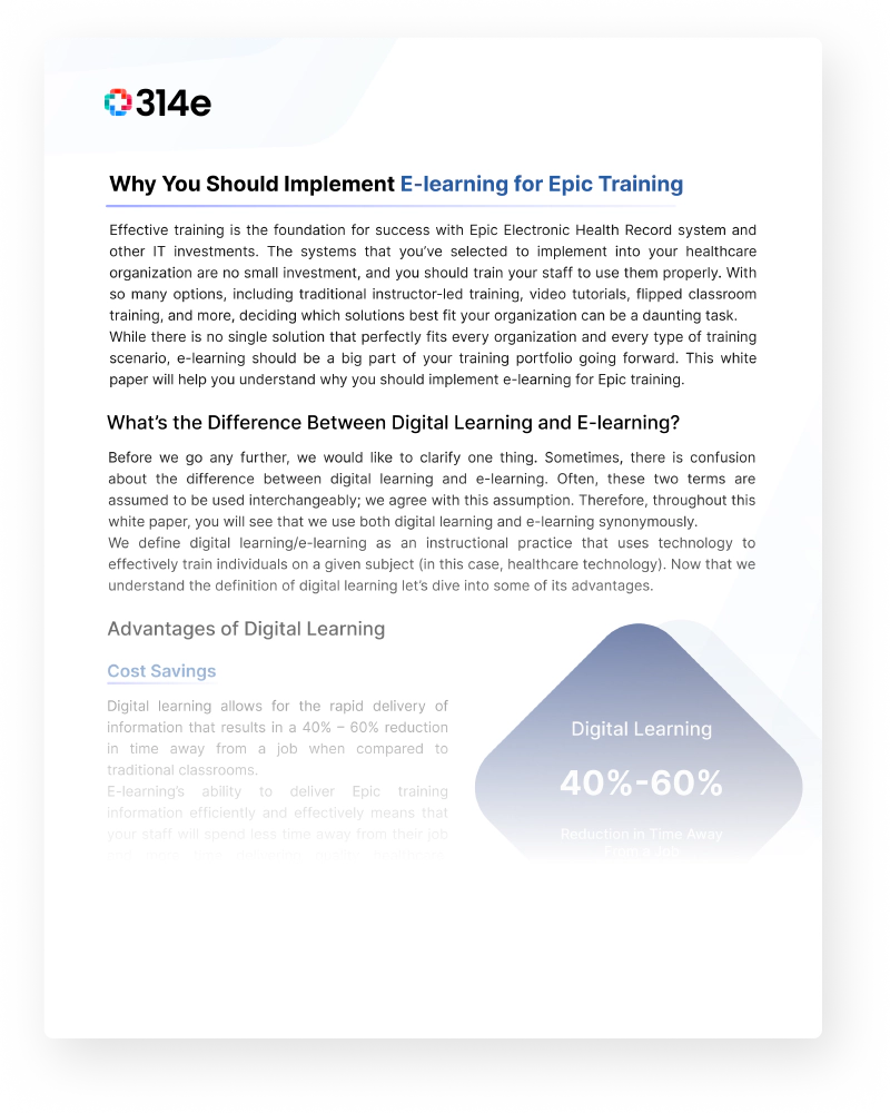 Why you should implement e-learning for epic training ehr training 314e